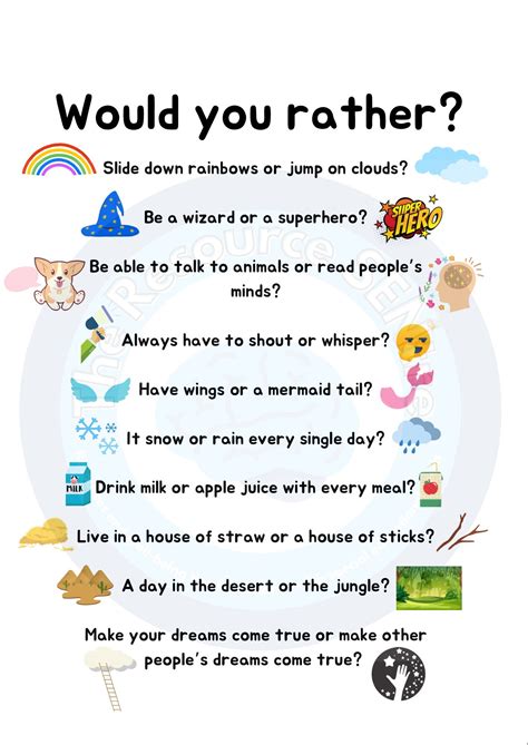 Children Icebreaker Questions Would You Rather Game Would You Rather ...