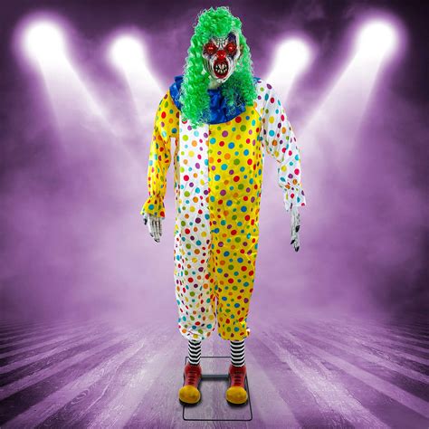 Halloween Haunters Giant 7 Foot Animated Standing Scary Circus Clown ...