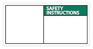 Safety Instructions Sign Board, Foam Board Fixed with Waterproof ...