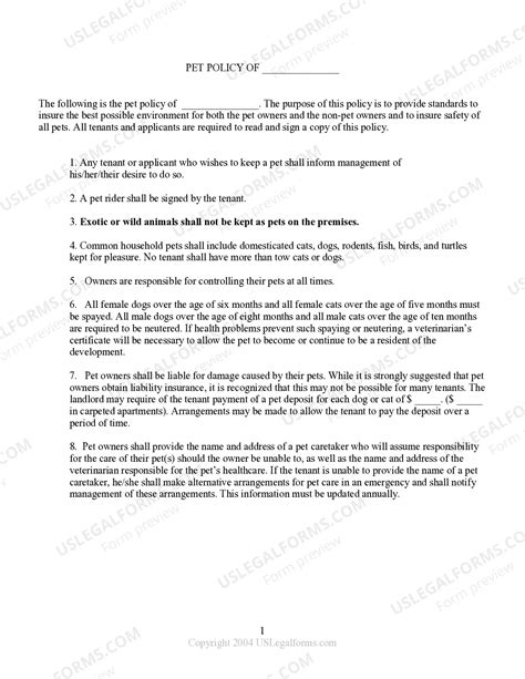 Utah Apartment Complex Pet Policy | US Legal Forms