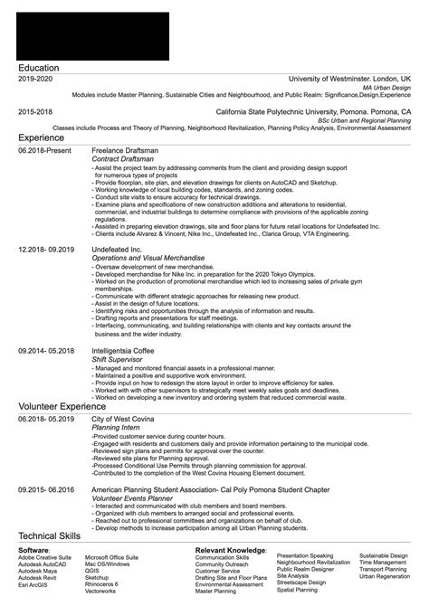 Looking for some tips for my CV. I'm looking for town planning/ Urban design positions in UK/ US ...