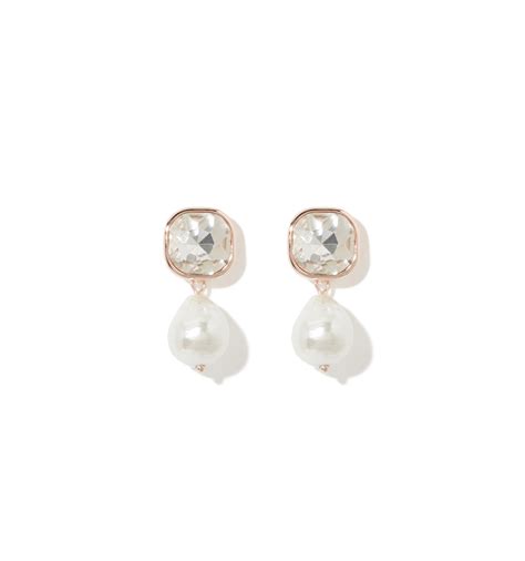 Buy Rose Gold/Crystal Kaia Pearl & Stone Drop Earring Online