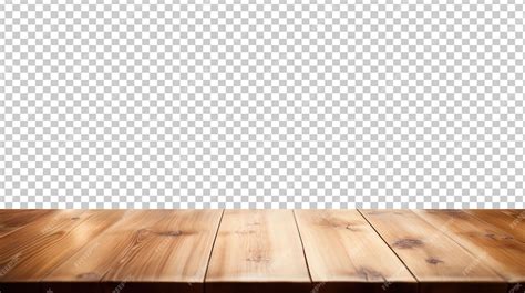 Premium PSD | Realistic empty wooden desk isolated on transparent ...