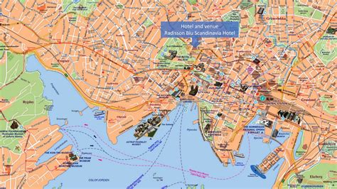 Oslo Tourist Map Oslo And Bergen, Norway.