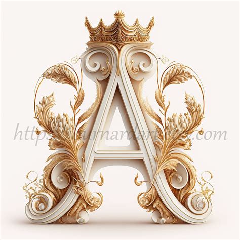 Buy Digital Download Letter A Crown on Whitish Background Online in ...