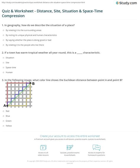 Quiz & Worksheet - Distance, Site, Situation & Space-Time Compression ...