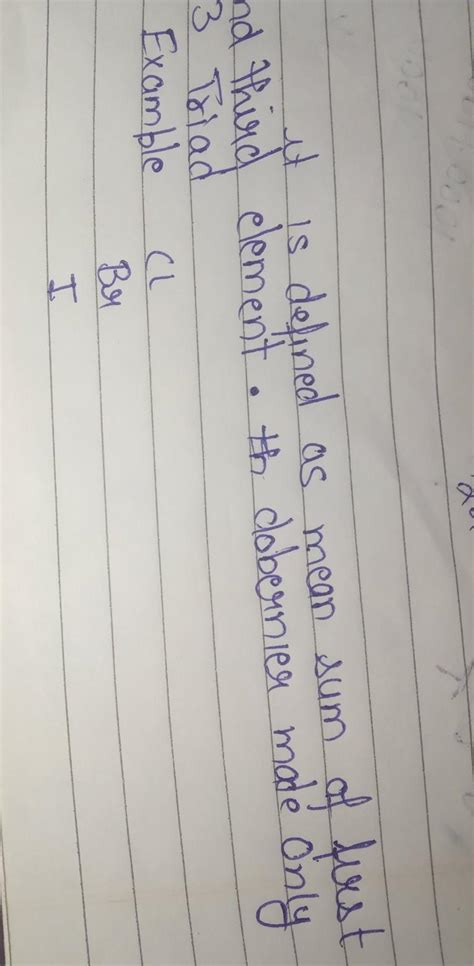 Class10 what is doberei s law of triads ?Give one example - Brainly.in