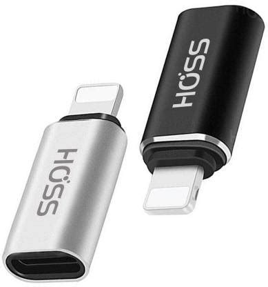 HOSS Black Type C Female to Lightning Male Phone Converter Price in ...