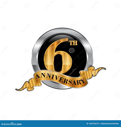 6th Years Anniversary Icon Logo. Graphic Design Element,EPS 8,EPS 10 ...