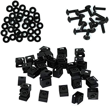 TCH Hardware 20 Pack Black Cage Nuts 10-32 - 3/4" Screws & Washers ...