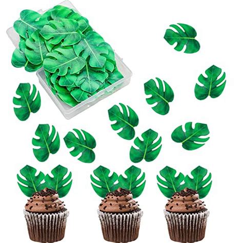 Morofme 48pcs Edible Tropical Turtle Leaves Cupcake toppers, India | Ubuy