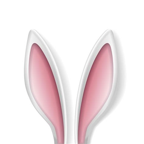 Uszy królika Obszerne białe uszy królika Zabawna ilustracja kreskówka ...