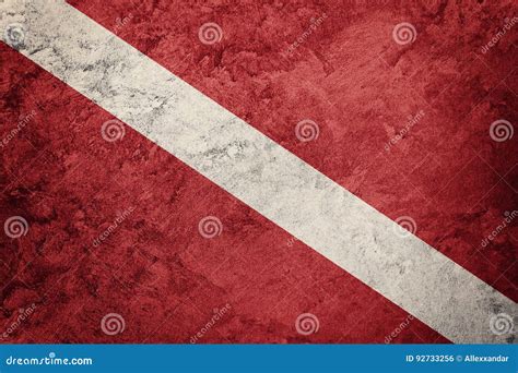 Vintage Style Scuba Flag. Diver Down Flag Stock Photo - Image of stripe ...