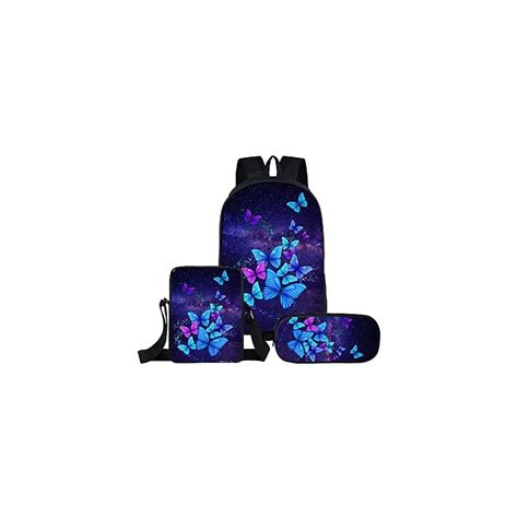 LELEBEAR 16 Inch Blue Butterfly Backpack Set with Crossbody India | Ubuy
