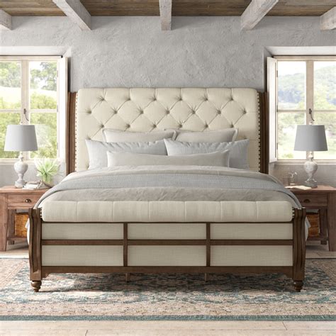 Lark Manor Aisja Upholstered and Tufted Sleigh Bed - Wayfair Canada