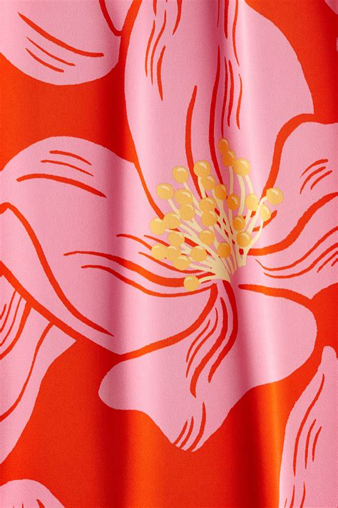 Bright orange/Floral Patterned dress for kids | H&M IN