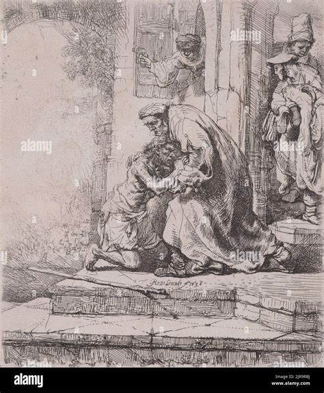 The return of the prodigal son, 1636, by Rembrandt van Rijn Stock Photo ...