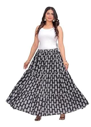 Buy Kastoori COLLECTION Printed Cotton Women Wear Long Skirt Length 40 ...