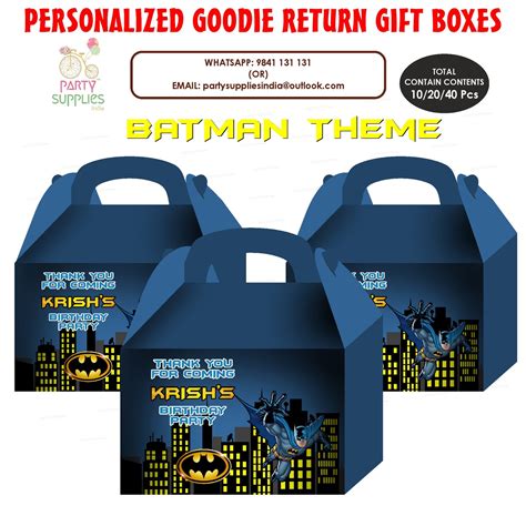 Batman Theme Goodie Return Gift Boxes – Party Supplies India