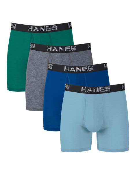 Hanes Boxer Brief 4 Pack Men's Ultimate Comfort Flex Fit Total Support ...
