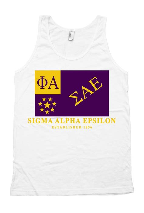 Sigma Alpha Epsilon SAE Fraternity Flag Bella + Canvas Tank Top Shirt ...