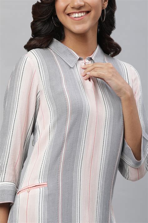 Buy Multi-coloured Stripe Printed Casual Kurta Online for Woman | Shop ...
