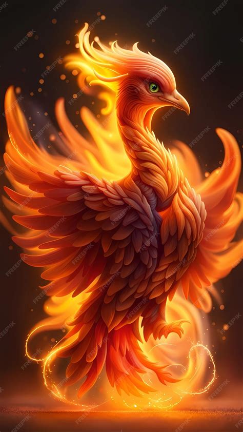 Premium AI Image | 3D phoenix with fire flames cartoon character ...
