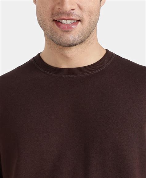 Buy Super Combed Cotton Rich Pique Sweatshirt with Ribbed Cuffs - Java ...