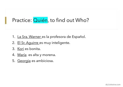 Quien Es In English