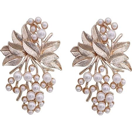 Buy Zaveri Pearls Antique Gold Tone Floral Design Stud Earring For ...