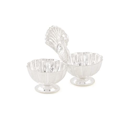 Set of 2 Silver Kumkum and Haldi Bowls – Krishna Jewellers Pearls and Gems