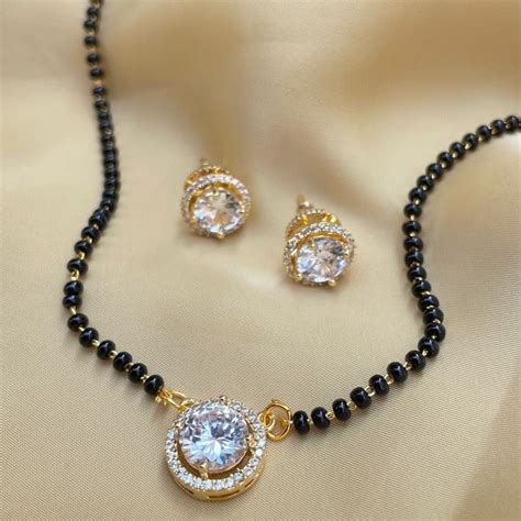 Kajal Aggarwal Wedding Inspired Gold American Diamond Mangalsutra