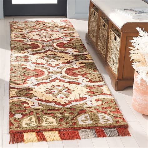Safavieh Blossom 422 Red/Gold Traditional 2ft-3in x 8ft Runner Rug in ...