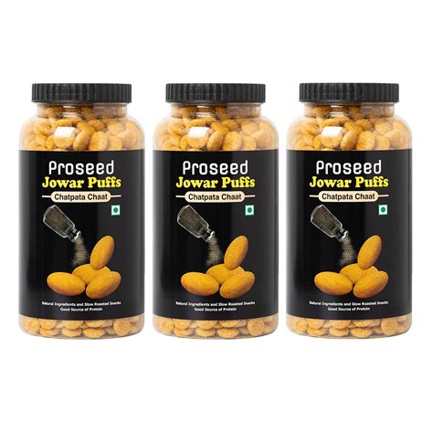 Proseed Jowar Puffs (Chatpata Chat) | 150g x 3 Packs (Total 450g ...