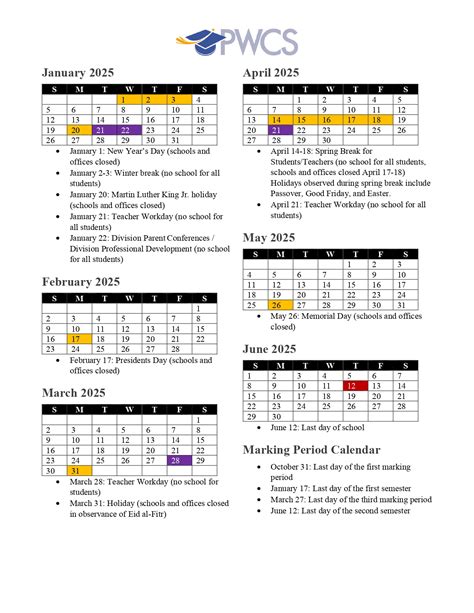 Prince William County Calendar