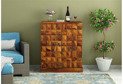 Buy Relay Bar Cabinet ( Honey Finish ) Online in India | UrbanWood