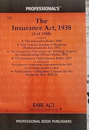 Buy Insurance Act,1938 alongwith Rules Book Online at Low Prices in ...