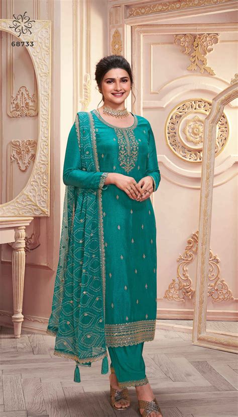 VINAY FASHION KULEESH SAANJH SILK GEORGETTE HEAVY DESIGNER SUIT