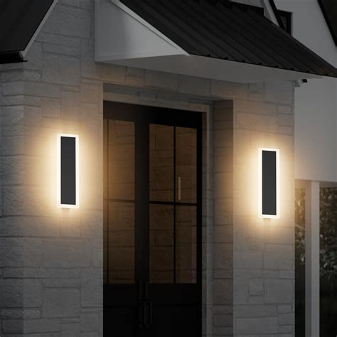 Coinmit 2 Pack 11.8in Modern Outdoor Wall Light 3000K Black LED ...