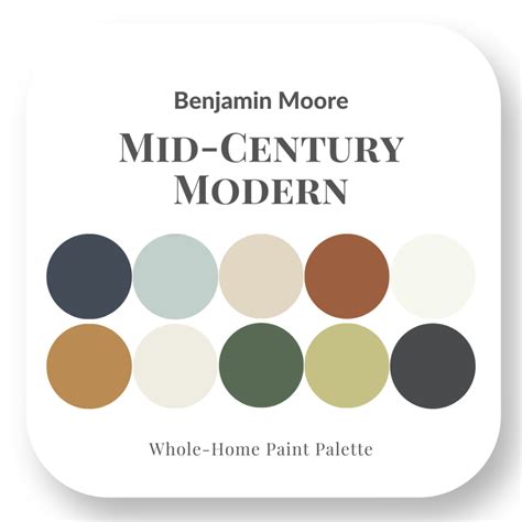 Benjamin Moore Mid-Century Modern - Perfect Colour Palettes - Claire Jefford in 2024 | Mid ...