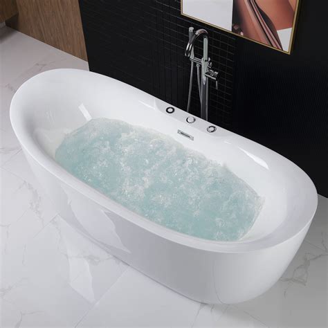 ᐅ【WOODBRIDGE B-0033 Deluxe Air Bubble Free Standing Bathtub, B-0033 Air ...