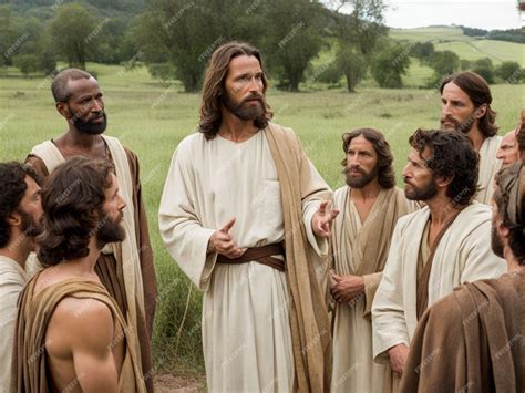 Jesús hablando con sus discípulos | Foto Premium