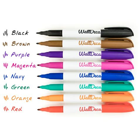 WallDeca Wet Erase Overhead Transparency Markers, Fine Point, Assorted ...