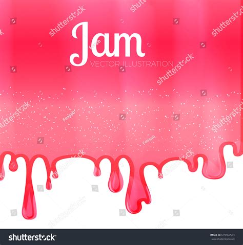 Flowing Jam Syrup Leaking Drops Sweet: vector de stock (libre de regalías) 679569553