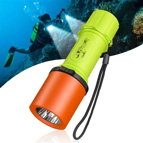 Amazon.com: T6 Scuba Diving Flashlight - Rechargeable 6000 Lumens IPX8 Waterproof Dive Light 3 ...