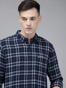 THE BEAR HOUSE Men Checkered Casual Blue Shirt - Buy THE BEAR HOUSE Men ...