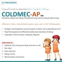 Aceclofenac , Para, Phenylephrine ,Cetirizine & Caffeine Tablet ...