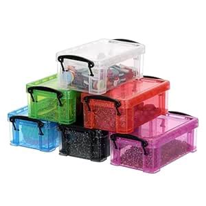 BTSKY 6 Colors Small Plastic Storage Box with Locking Lid Clear Plastic ...