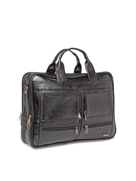 Teakwood Genuine Leather Laptop Bag - Black – Teakwood Leathers