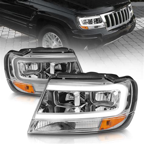 Anzo USA Crystal Plank Style Headlights for 99-04 Jeep Grand Cherokee ...